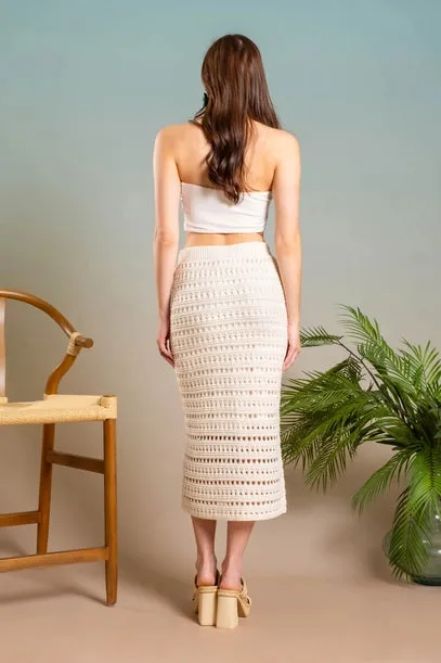 Mackenzie Crochet Knit Midi Skirt