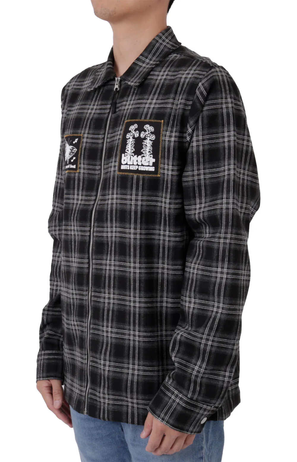 Melody Plaid Zip Jacket - Black/White