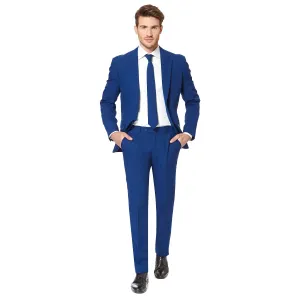 Men's Slim Fit OppoSuits Plain Suit and Tie, Blue