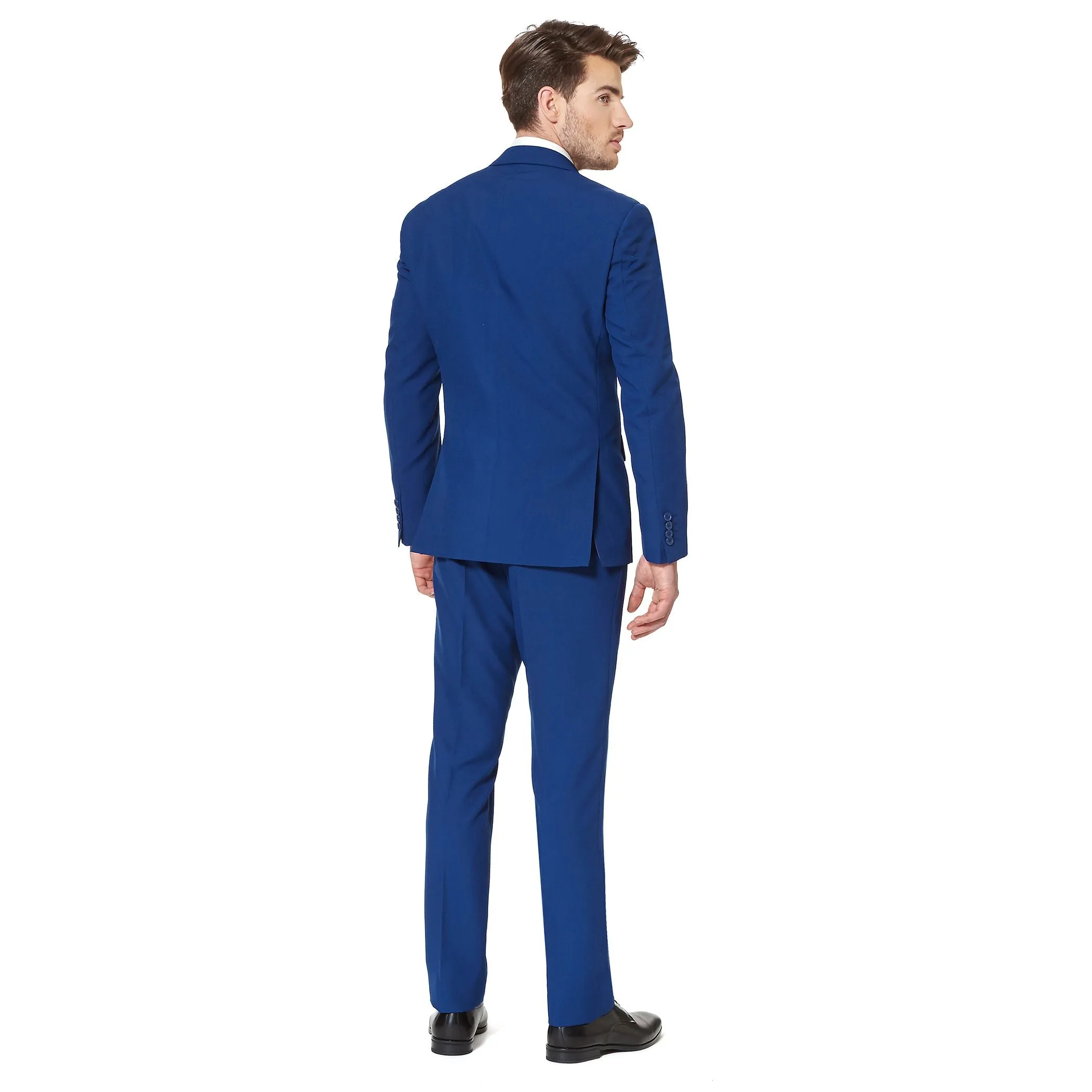 Men's Slim Fit OppoSuits Plain Suit and Tie, Blue