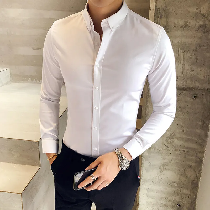 Men's warm slim fit suit shirt