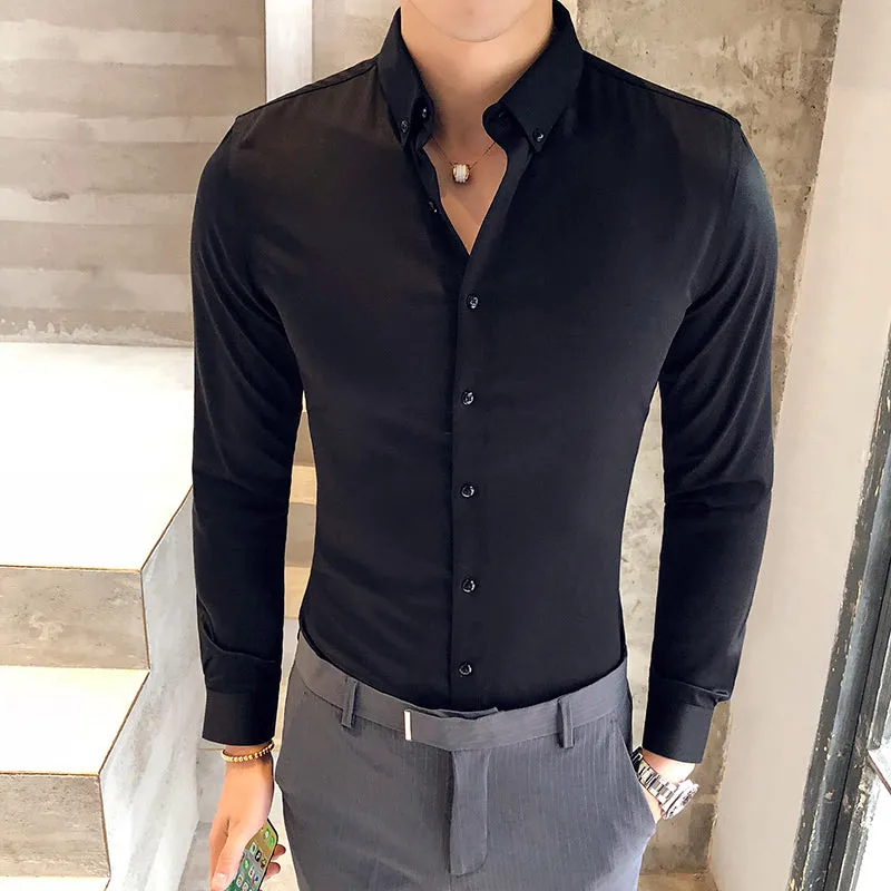 Men's warm slim fit suit shirt