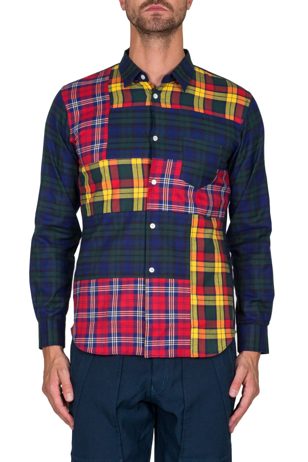 Patchwork Plaid Shirt