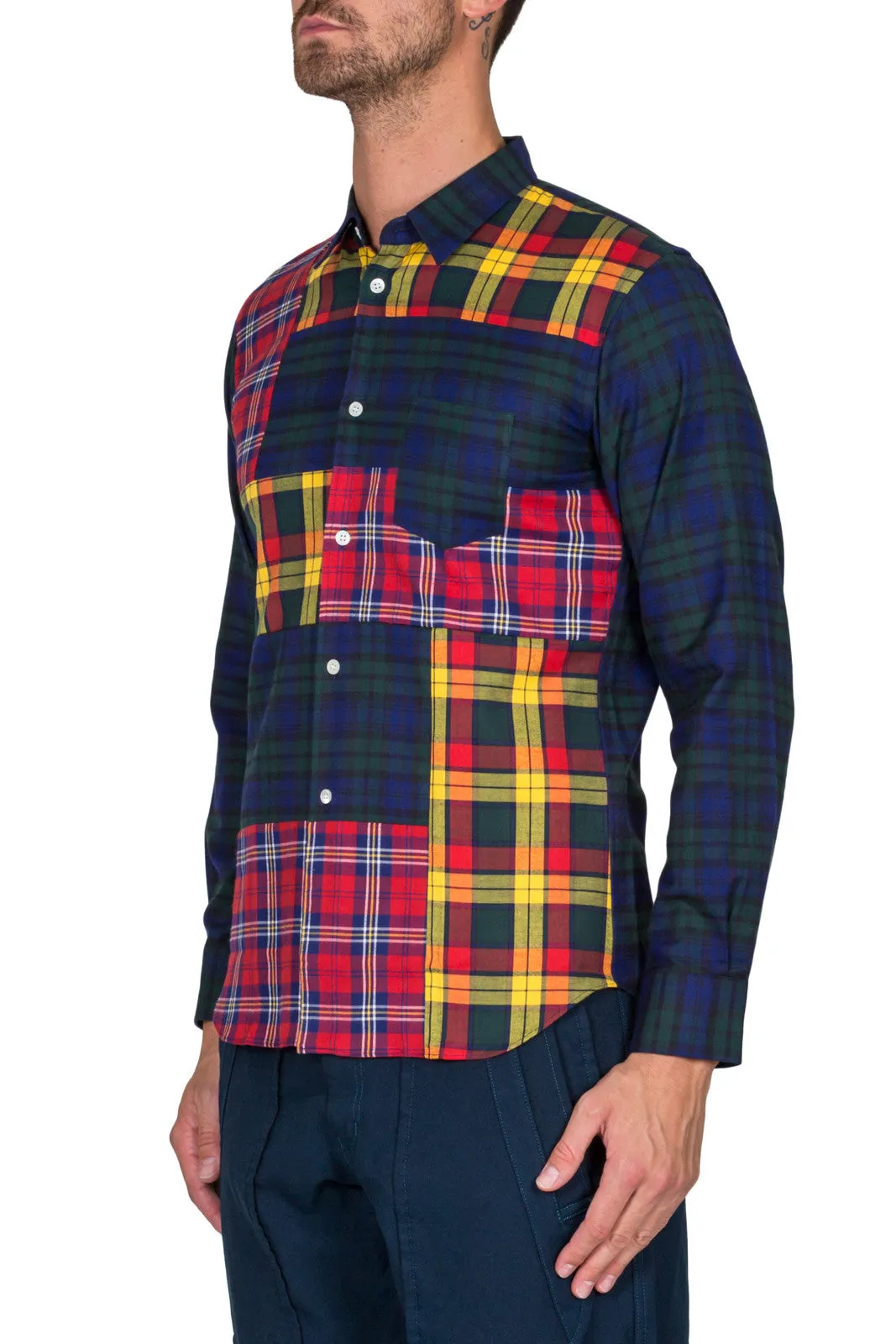 Patchwork Plaid Shirt