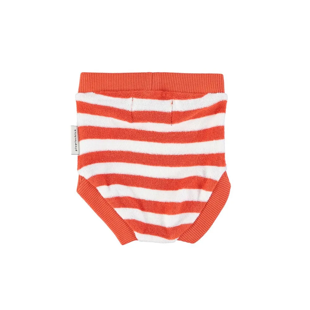 PIUPIUCHICK RED AND ECRU STRIPE BLOOMERS