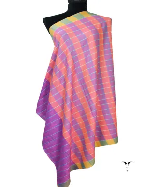 Purple and Yellow Striped Pashmina Shawl 7227