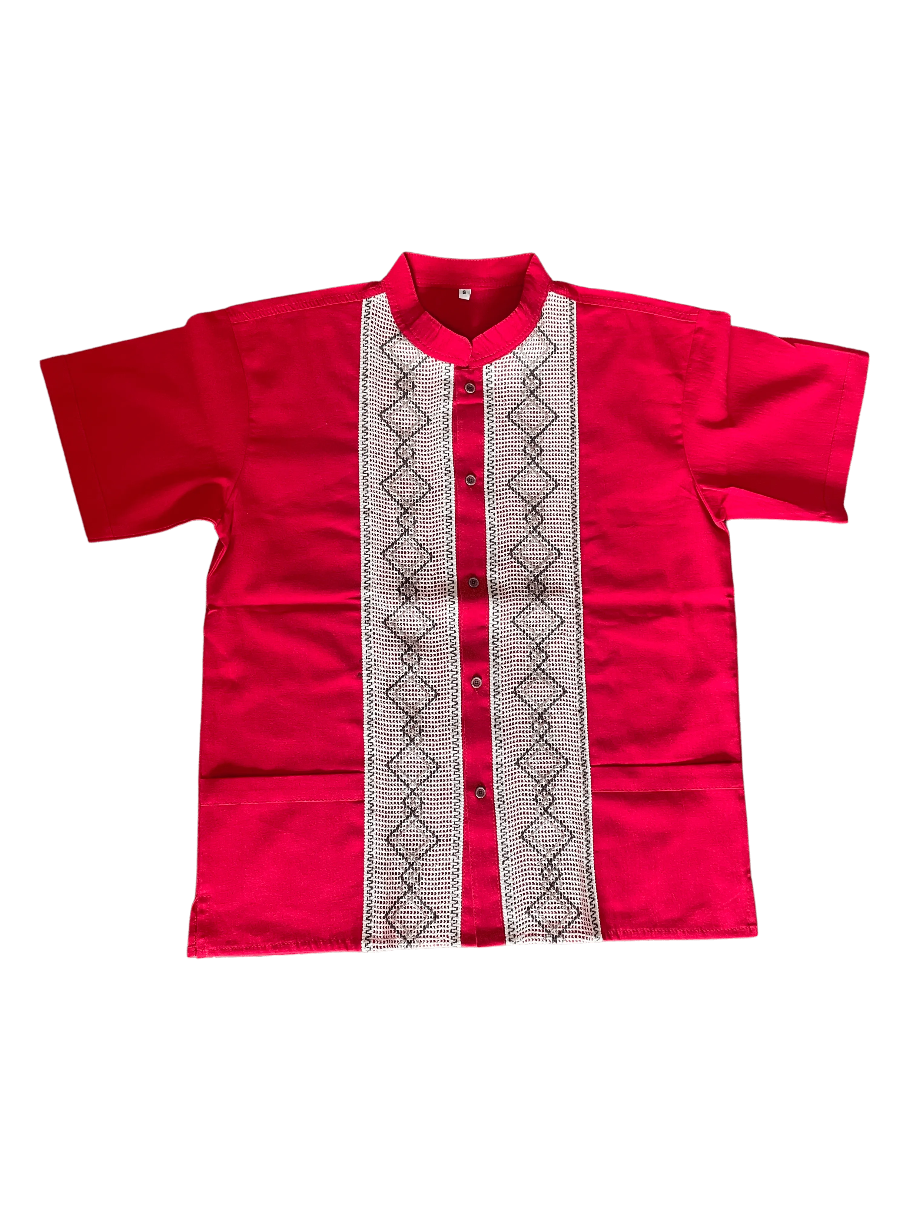 Red Guayabera Shirt