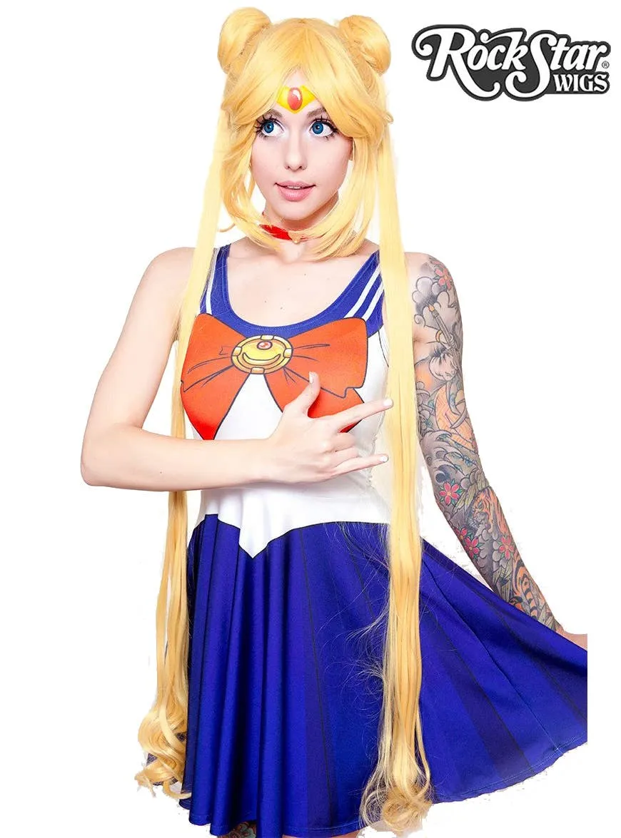 Sailor Moon Deluxe Womens Long Blonde Cosplay Wig