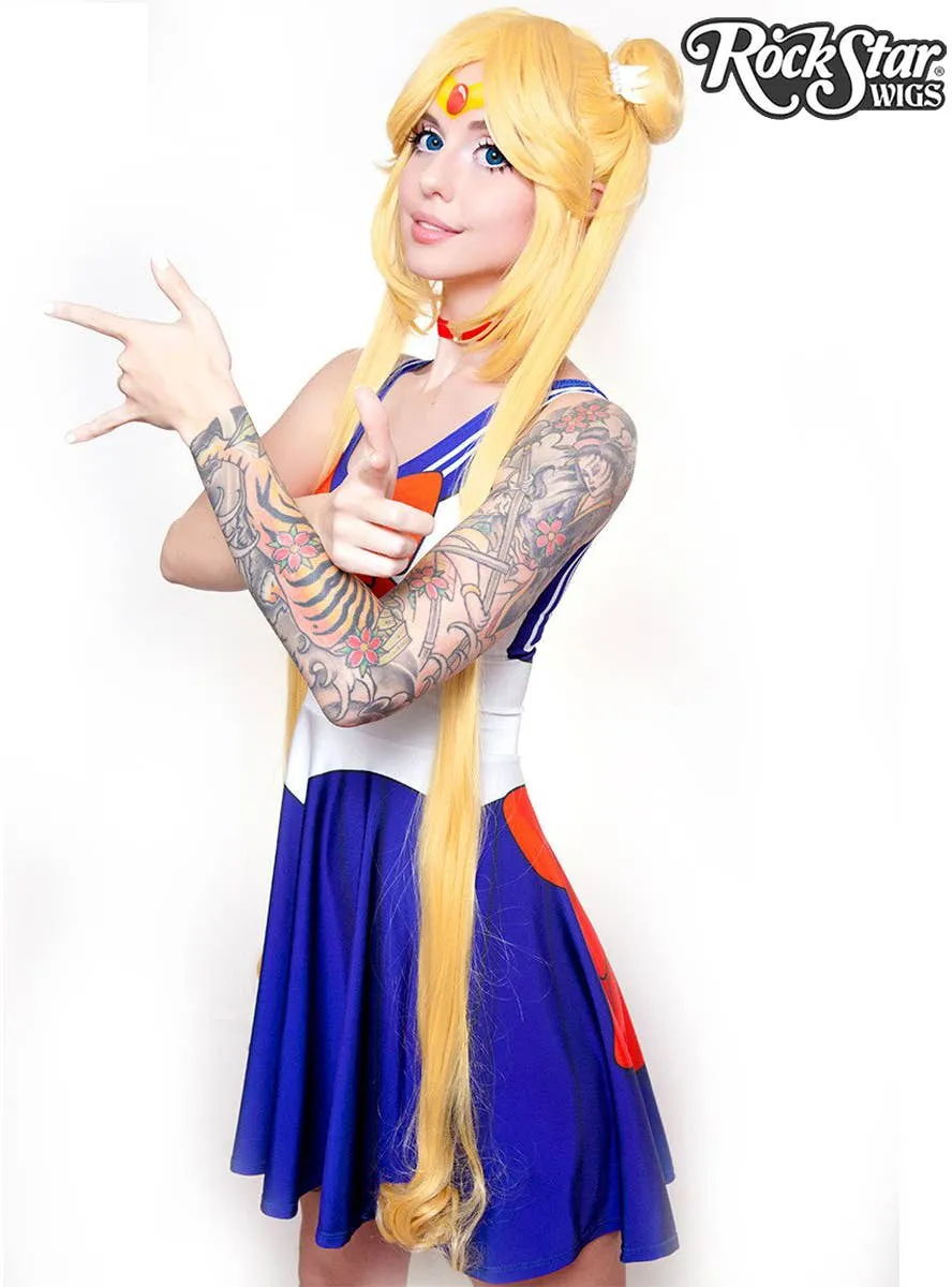 Sailor Moon Deluxe Womens Long Blonde Cosplay Wig