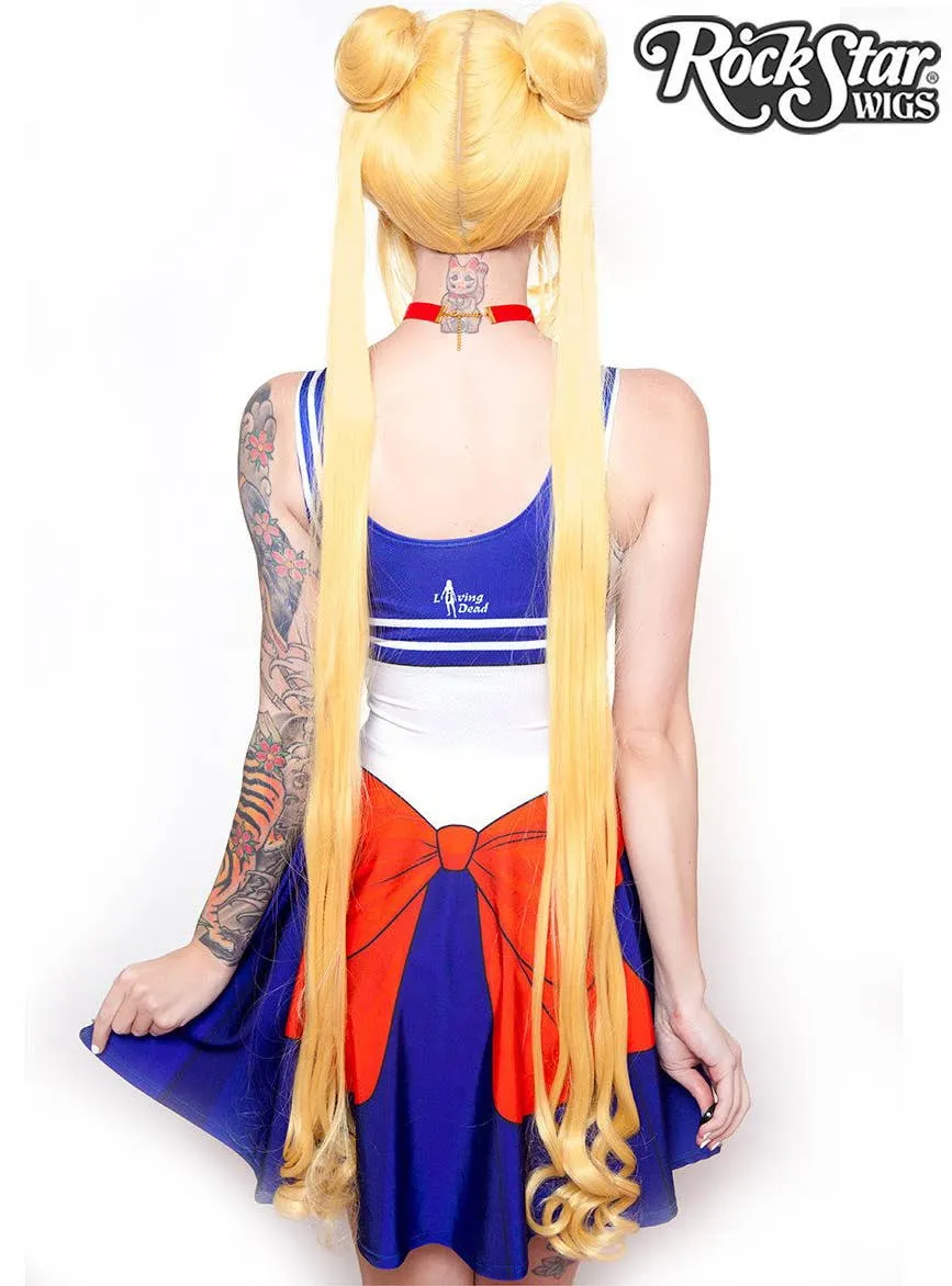 Sailor Moon Deluxe Womens Long Blonde Cosplay Wig