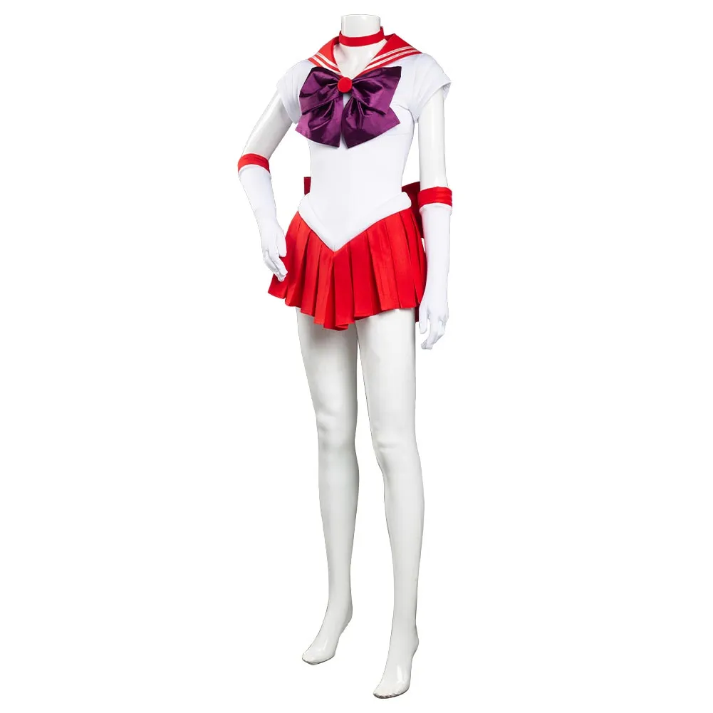 Sailor Moon Hino Rei Sailor Mars Red Uniform Dress Outfits Halloween Cosplay Costume