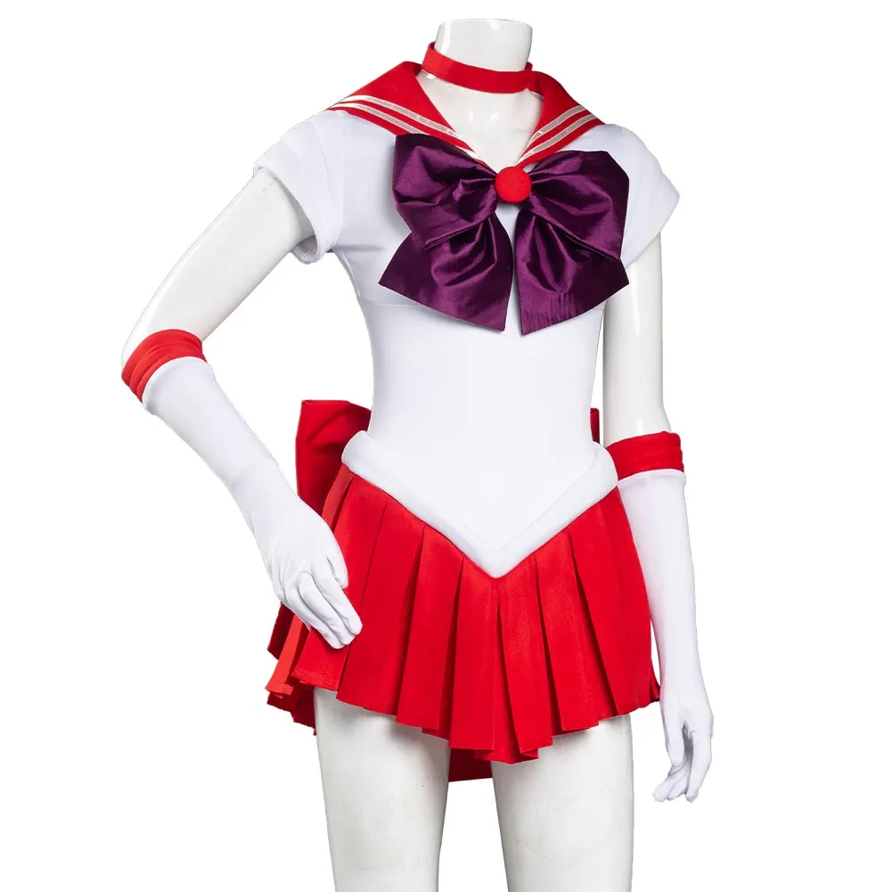 Sailor Moon Hino Rei Sailor Mars Red Uniform Dress Outfits Halloween Cosplay Costume