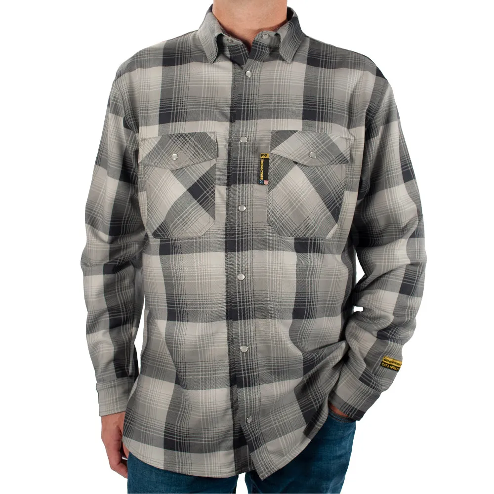 Santana Black and Silver FR Stretch Plaid Shirt