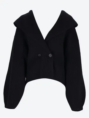 Shawl-lapel cardigan