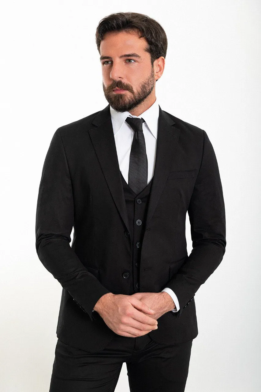 Slim Fit Black Suit