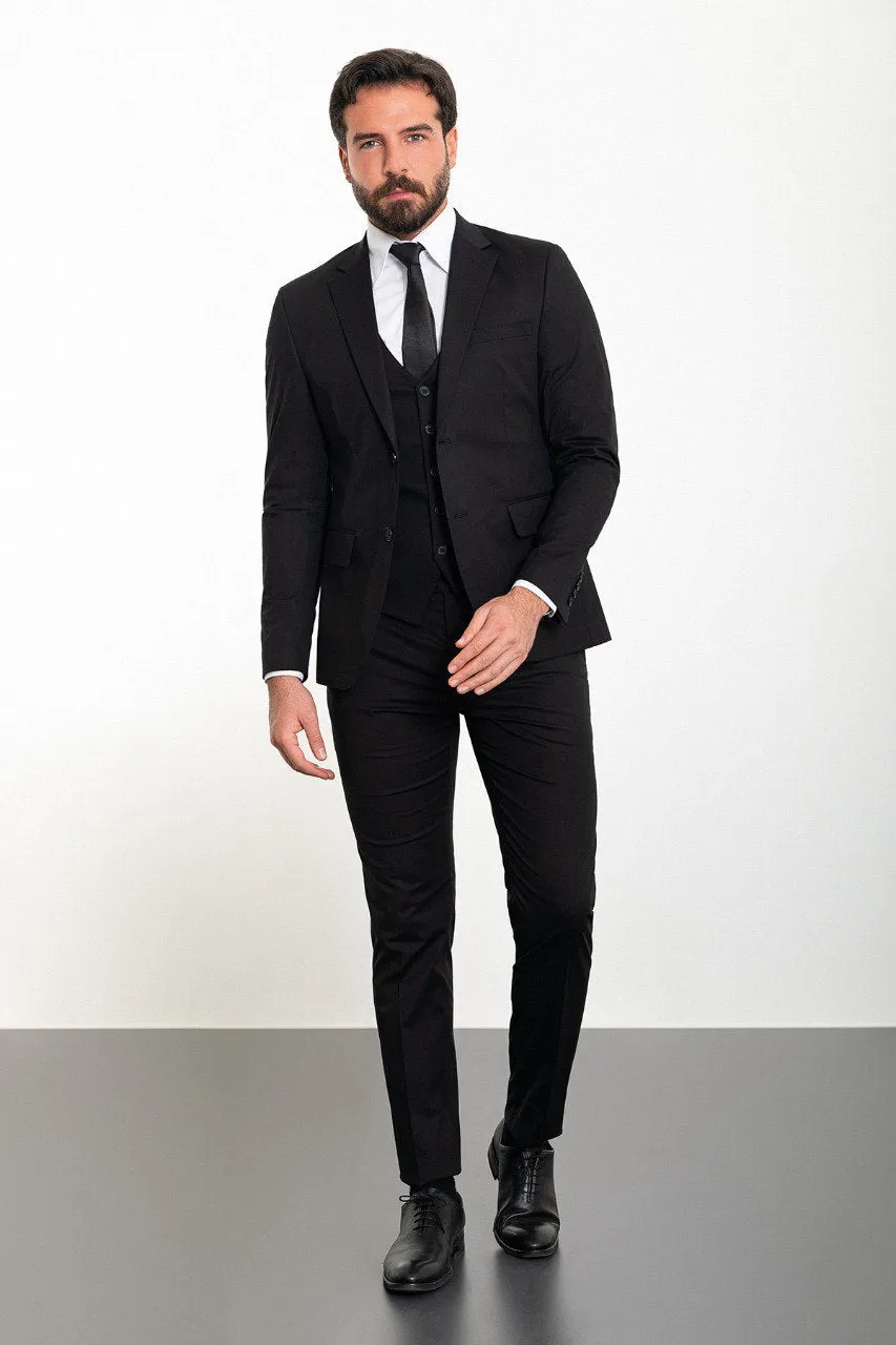 Slim Fit Black Suit