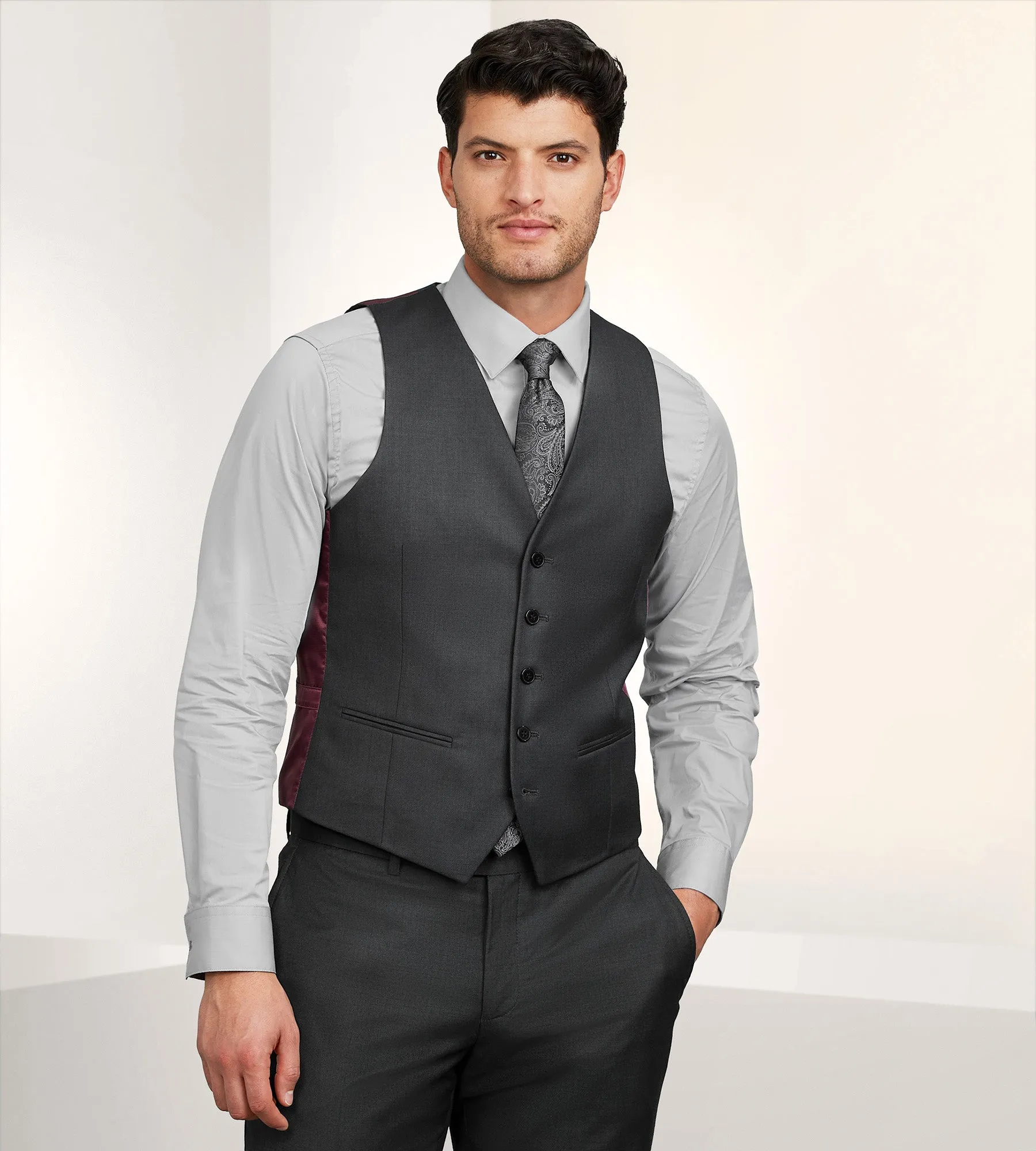 Slim Fit Stretch Suit Separate Vest