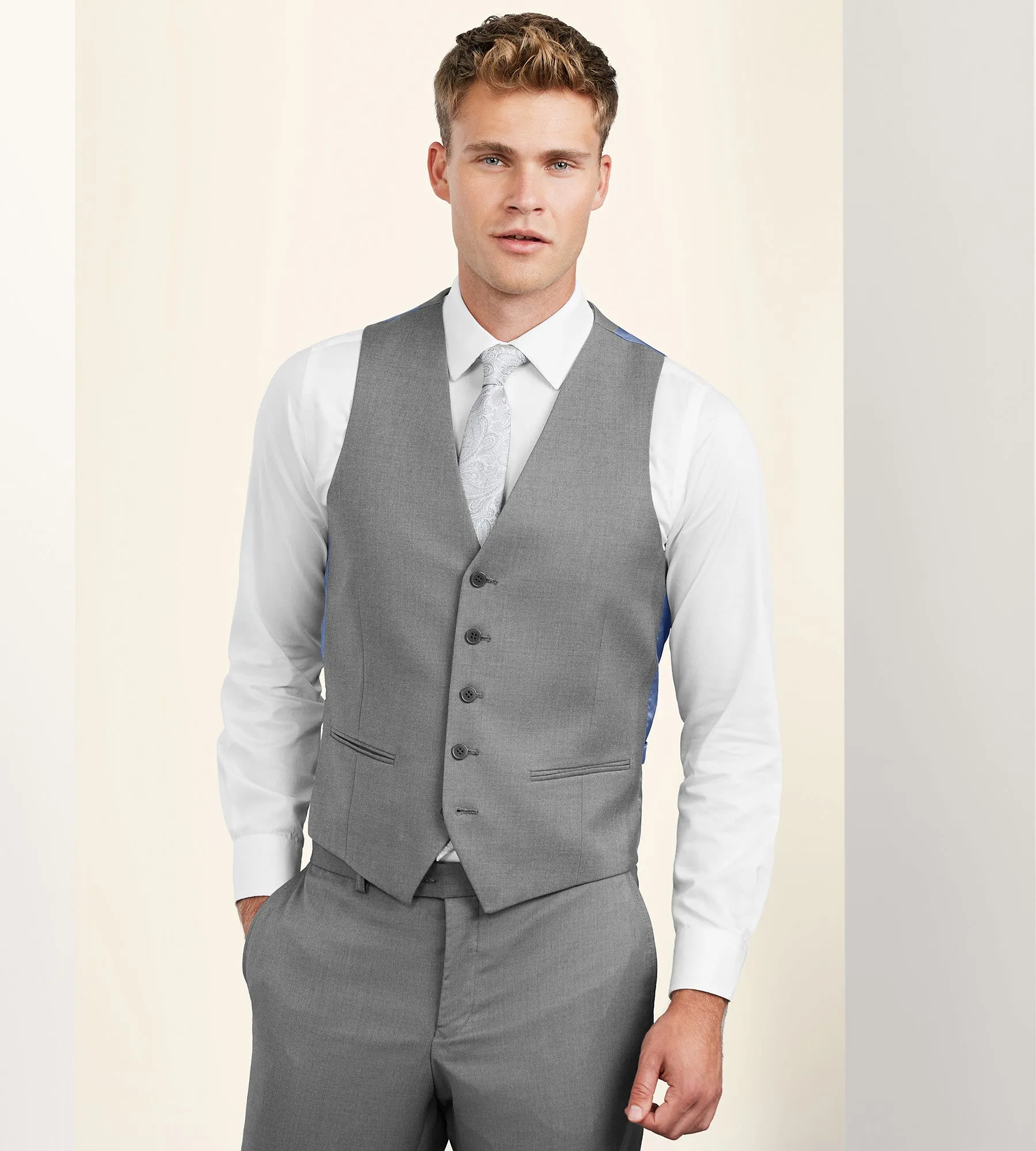 Slim Fit Stretch Suit Separate Vest