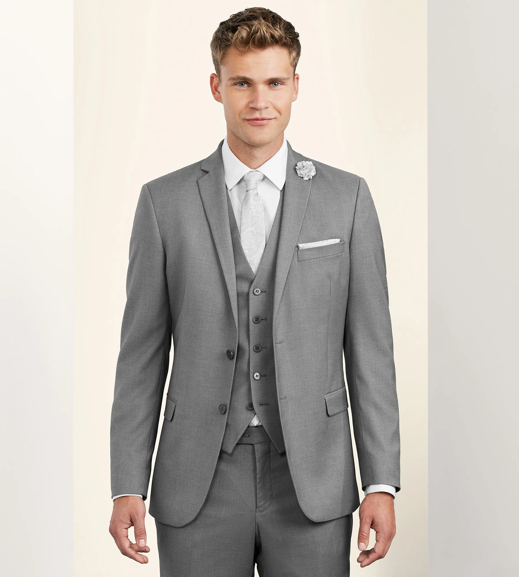 Slim Fit Stretch Suit Separate Vest