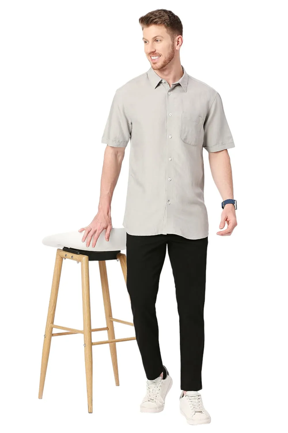 Slim Fit Viscose Linen Shirt