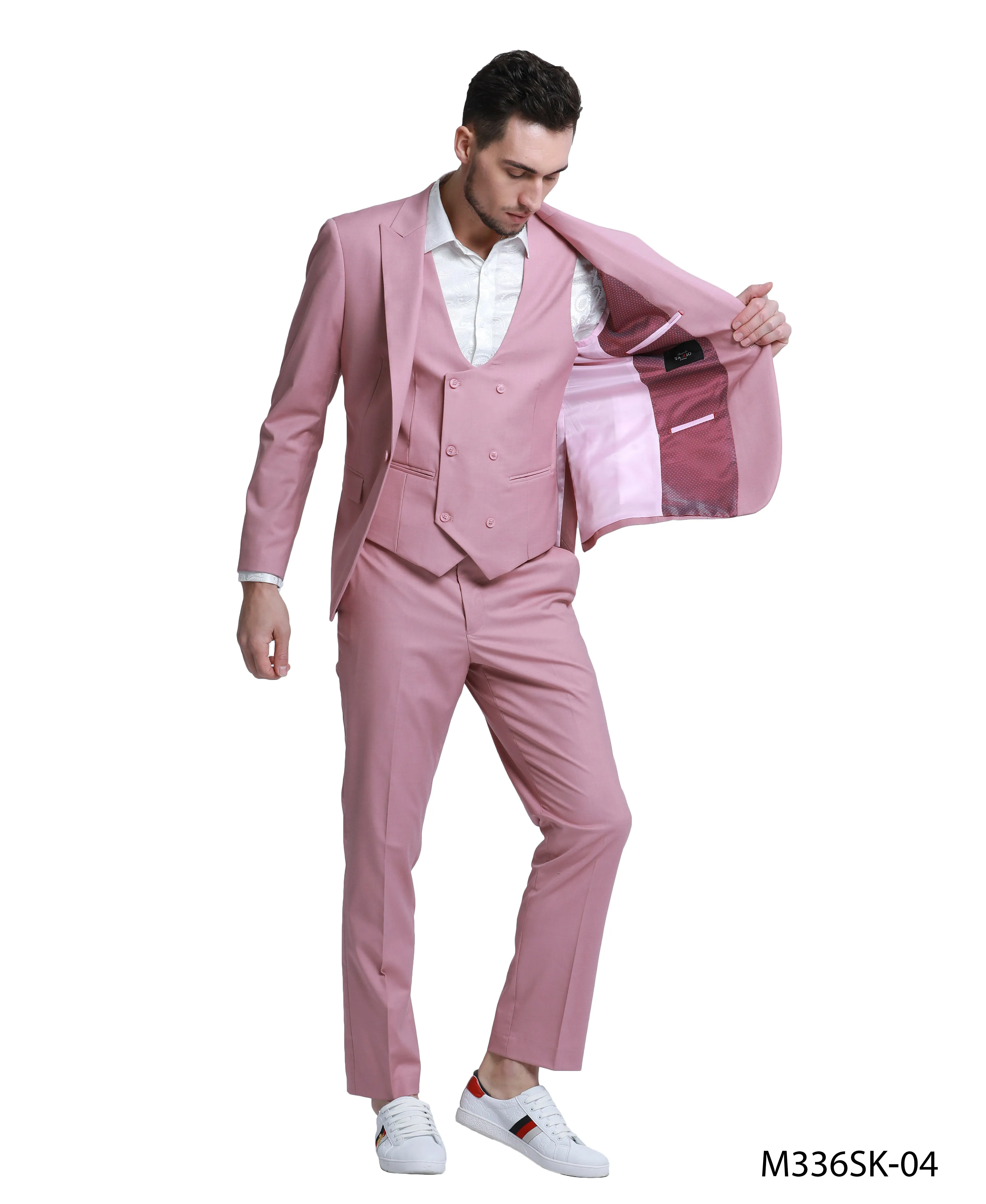 Tazio Skinny Fit Mauve 3 pc Suit