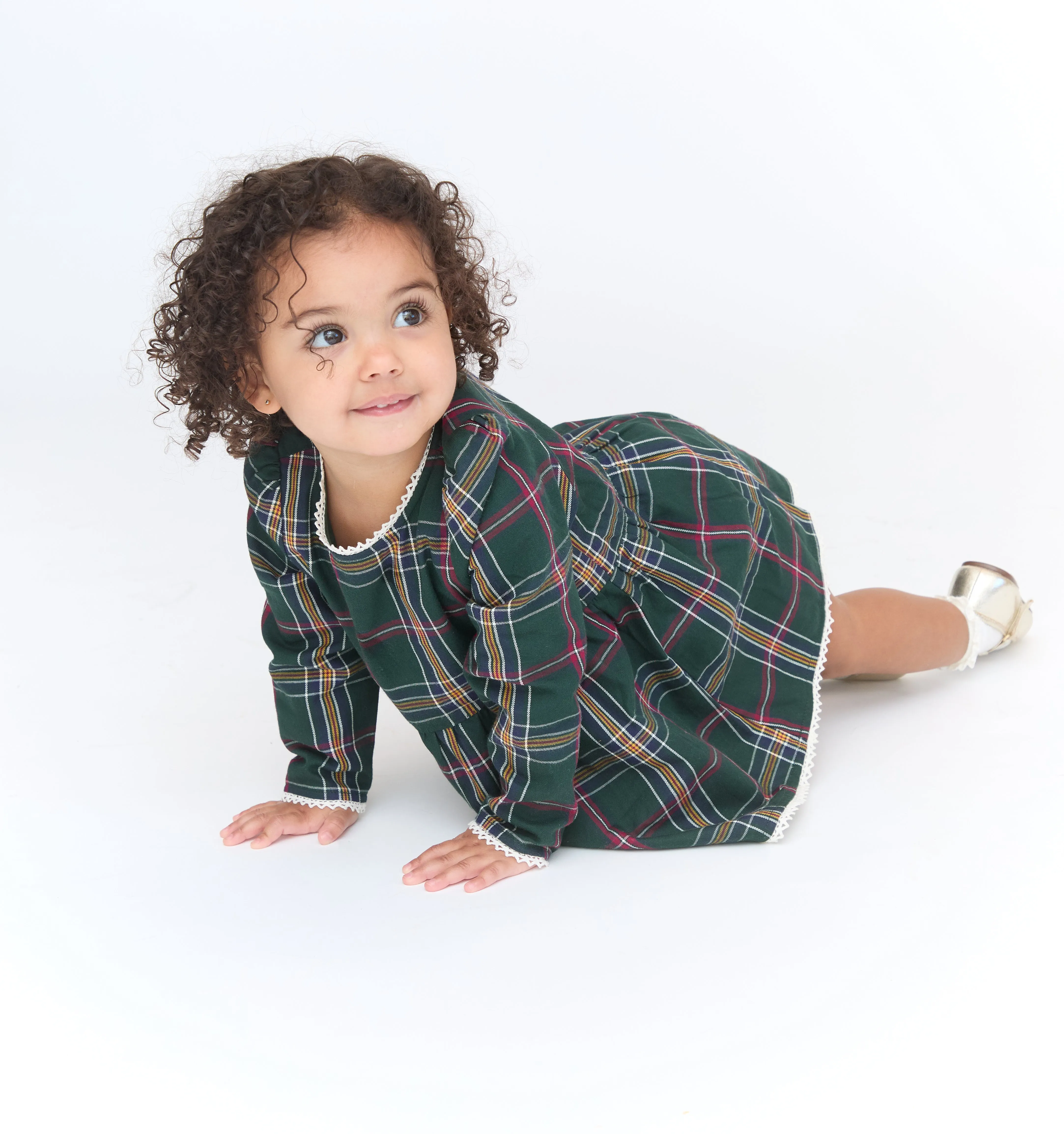 The Baby Lottie Dress - Juniper Tartan