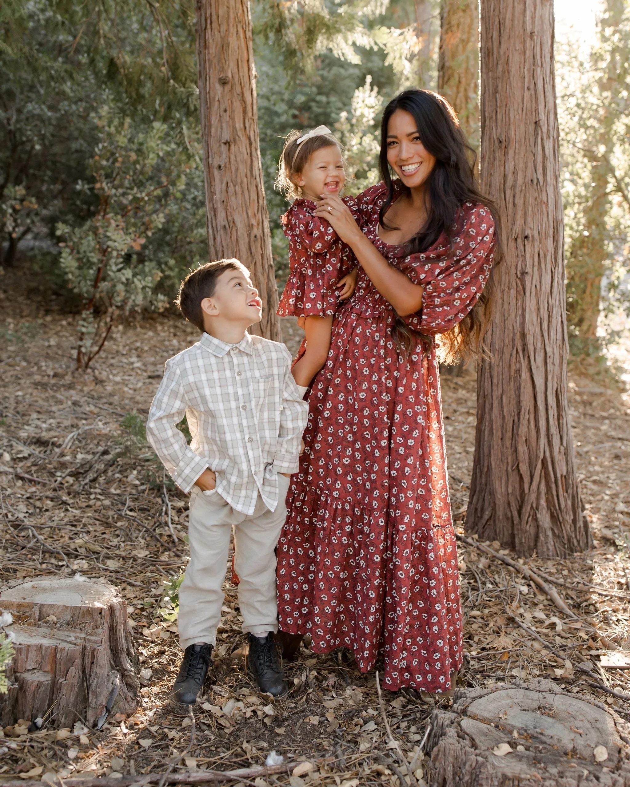 The Collared Long Sleeve Shirt by Rylee   Cru - Pewter Plaid - KIDS