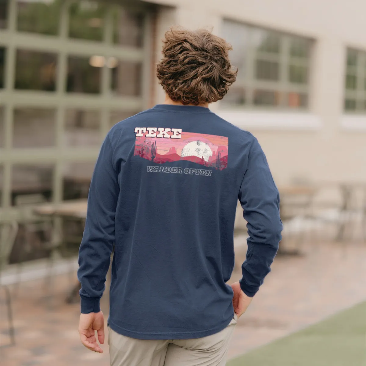 TKE Comfort Colors Wander Often Long Sleeve Pocket Tee