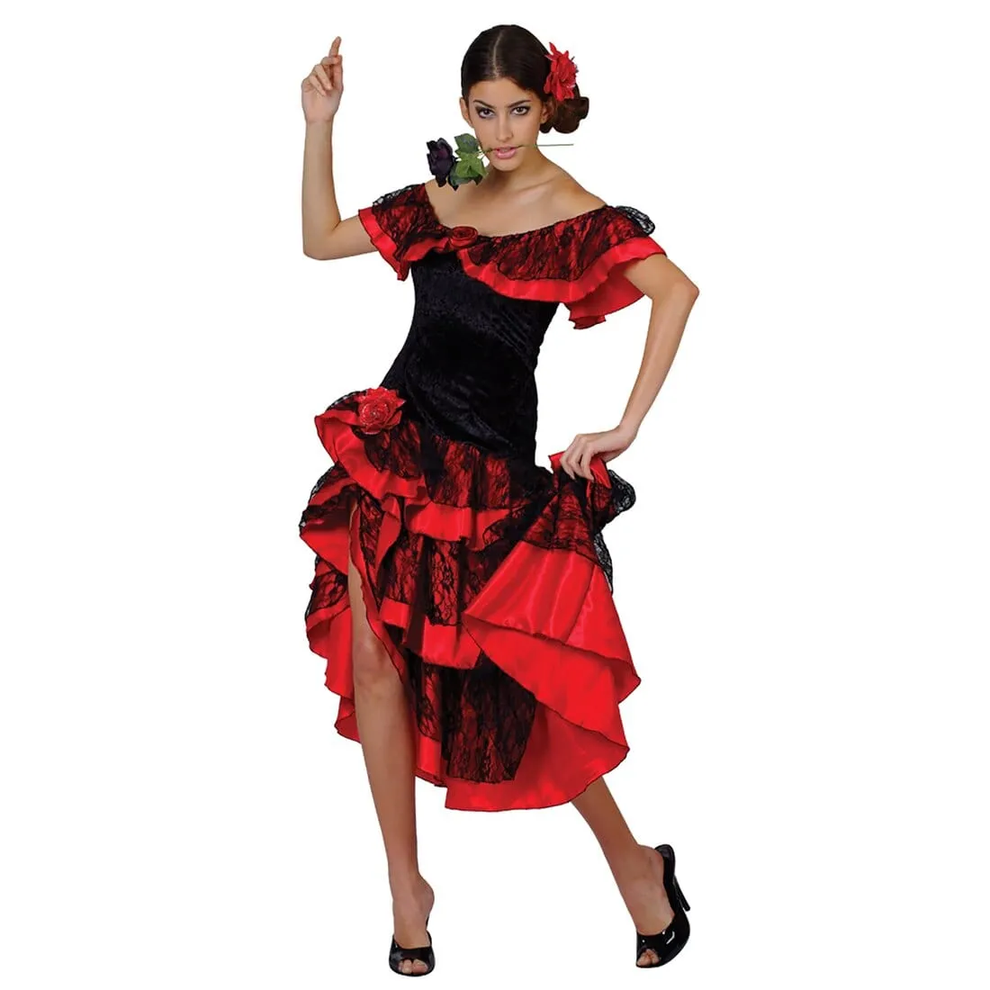 Womens Spanish Señorita Flamenco Dance Halloween Costume