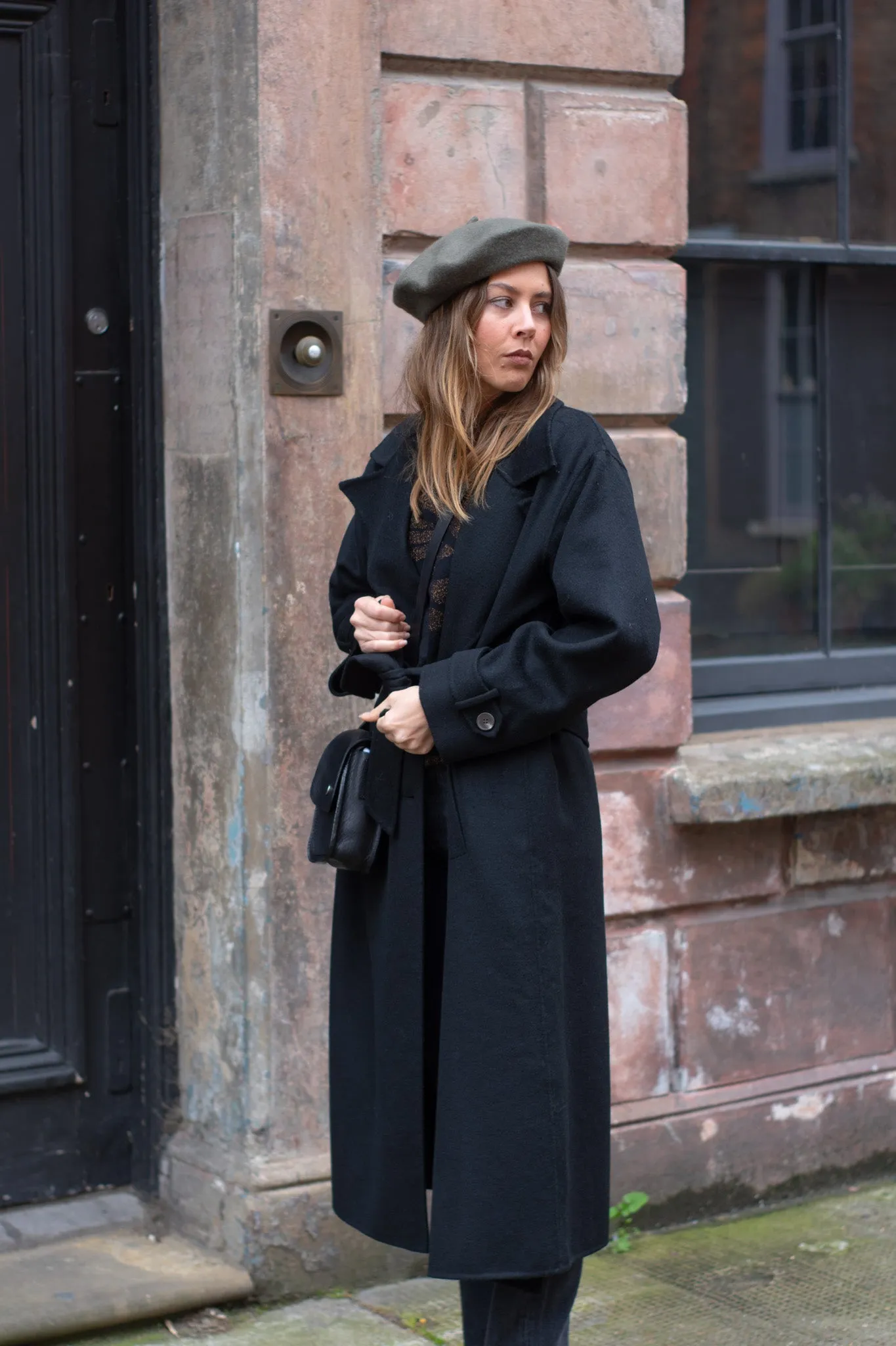 Yerse Handmade Wool Black Coat