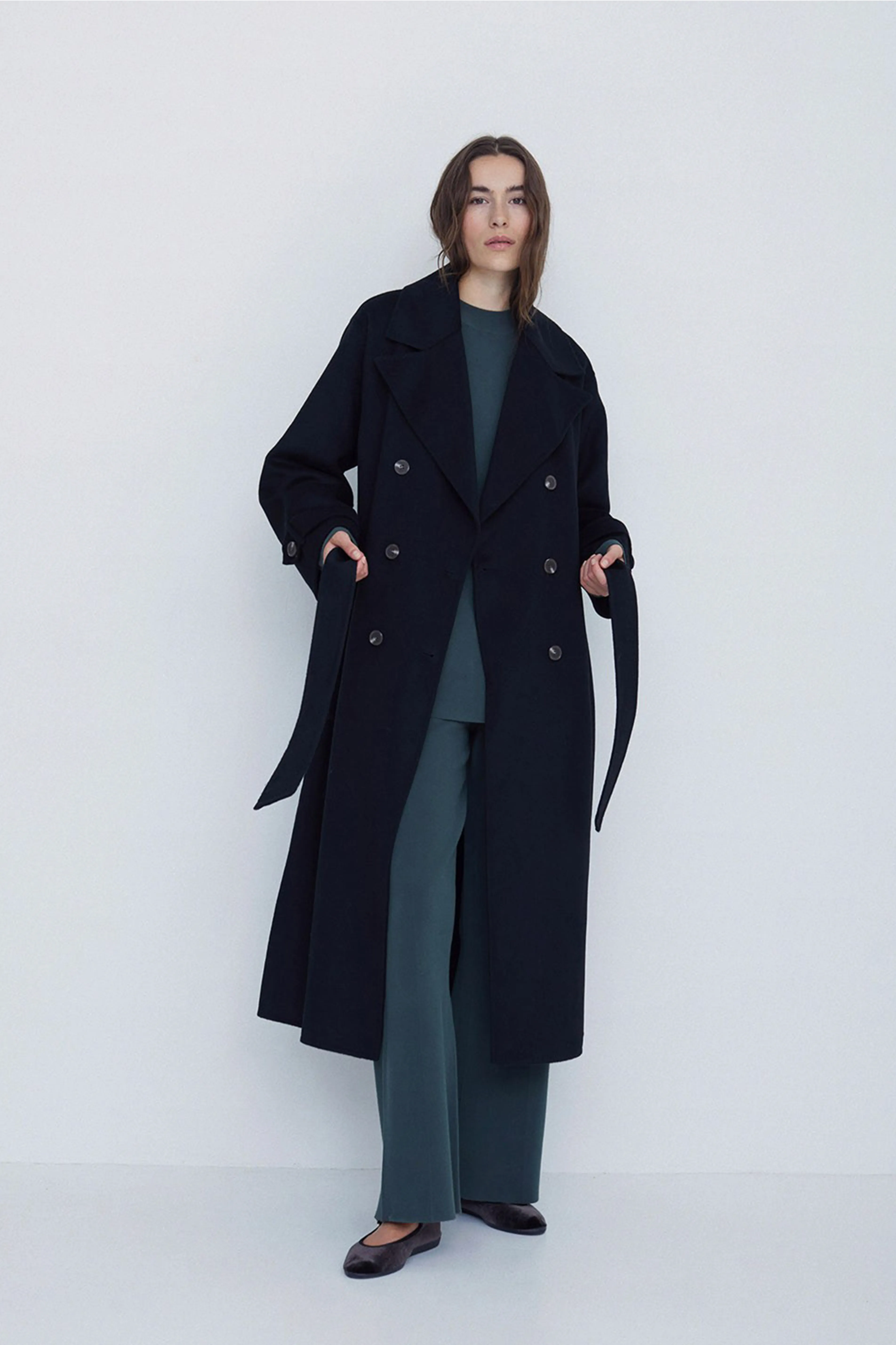 Yerse Handmade Wool Black Coat